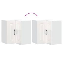 Berkfield Home Kitchen Wall Corner Cabinet Kalmar High Gloss White Engineered Wood - thumbnail 8