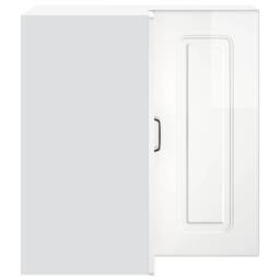 Berkfield Home Kitchen Wall Corner Cabinet Kalmar High Gloss White Engineered Wood - thumbnail 6