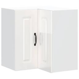 Berkfield Home Kitchen Wall Corner Cabinet Kalmar High Gloss White Engineered Wood - thumbnail 3