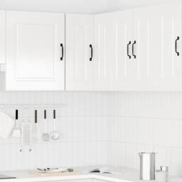 Berkfield Home Kitchen Wall Corner Cabinet Kalmar High Gloss White Engineered Wood - thumbnail 1