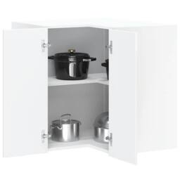 Berkfield Home Kitchen Wall Corner Cabinet Kalmar High Gloss White Engineered Wood - thumbnail 2