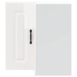 Berkfield Home Kitchen Wall Corner Cabinet Kalmar High Gloss White Engineered Wood - thumbnail 4