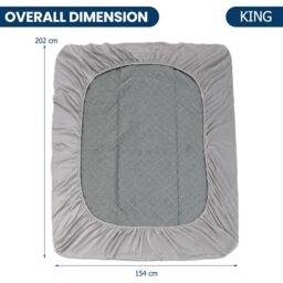 Costway King Size Mattress Protector Luxury Soft Velvet Mattress Topper in Grey - thumbnail 2