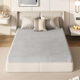 Costway King Size Mattress Protector Luxury Soft Velvet Mattress Topper in Grey - thumbnail 5