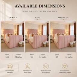Stratus Interiors Modern Lined TV Panel Bed with Integrated TV Lift - Non Storage in Pink - Size: Super King - thumbnail 4