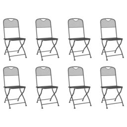 Berkfield Home 9 Piece Garden Dining Set Anthracite Metal Mesh in Black - thumbnail 3