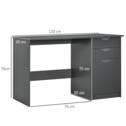 Wyld Haus Sareco 120cm High Gloss Grey Home Office Desk Drawers & Storage - thumbnail 4