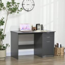 Wyld Haus Sareco 120cm High Gloss Grey Home Office Desk Drawers & Storage - thumbnail 3
