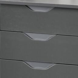 Wyld Haus Sareco 120cm High Gloss Grey Home Office Desk Drawers & Storage - thumbnail 8