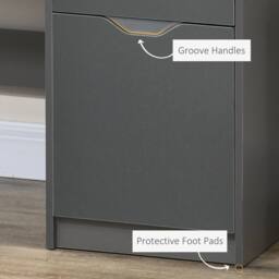 Wyld Haus Sareco 120cm High Gloss Grey Home Office Desk Drawers & Storage - thumbnail 7