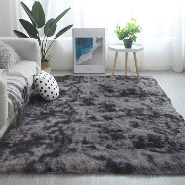 The Rug Shop UK Handmade Plain Shaggy Sparkle Luxurious Anti-Shed Area Rug in Dark Grey - Size: 140 cm x 200 cm - image 1