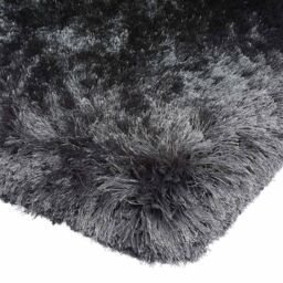 The Rug Shop UK Handmade Plain Shaggy Sparkle Luxurious Anti-Shed Area Rug in Dark Grey - Size: 140 cm x 200 cm - thumbnail 2