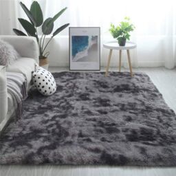 The Rug Shop UK Handmade Plain Shaggy Sparkle Luxurious Anti-Shed Area Rug in Dark Grey - Size: 140 cm x 200 cm - thumbnail 1