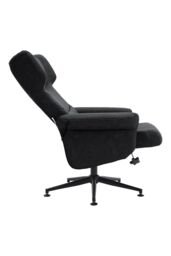 PU Leather Swivel Armchair with Footstool in Black - thumbnail 4