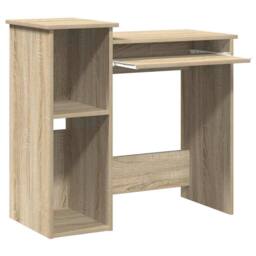 Berkfield Home Desk with Shelves Sonoma Oak 84x40x78 cm Engineered Wood in Brown - Size: 84 x 40 x 78 cm - thumbnail 4