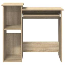Berkfield Home Desk with Shelves Sonoma Oak 84x40x78 cm Engineered Wood in Brown - Size: 84 x 40 x 78 cm - thumbnail 5
