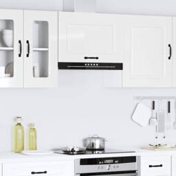 Berkfield Home Kitchen Wall Cabinet Kalmar High Gloss White Engineered Wood - thumbnail 2