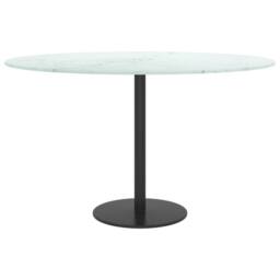 Berkfield Home Table Top White ?70x0.8 cm Tempered Glass with Marble Design - Size: 70x0.8 cm - thumbnail 3