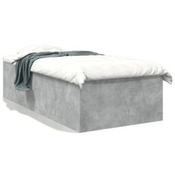 Berkfield Home Bed Frame without Mattress Concrete Grey 75x190 cm Small Single - thumbnail 2