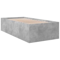 Berkfield Home Bed Frame without Mattress Concrete Grey 75x190 cm Small Single - thumbnail 6