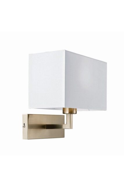 Netlighting Piccolo 1 Light Indoor Wall Light Satin Nickel White Tc Fabric E27 in Grey