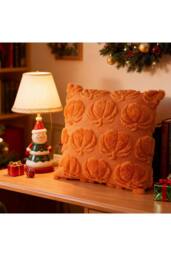 Living and Home Cozy Plush Pumpkin Throw Pillow in Orange - Size: 45 cm x 45 cm - thumbnail 2