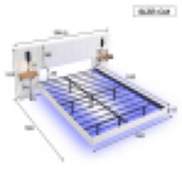 Matteo Upholstered Bed, Adults Teenagers 4ft6 Double Bed, 2 Bedside Lamps in White - thumbnail 2