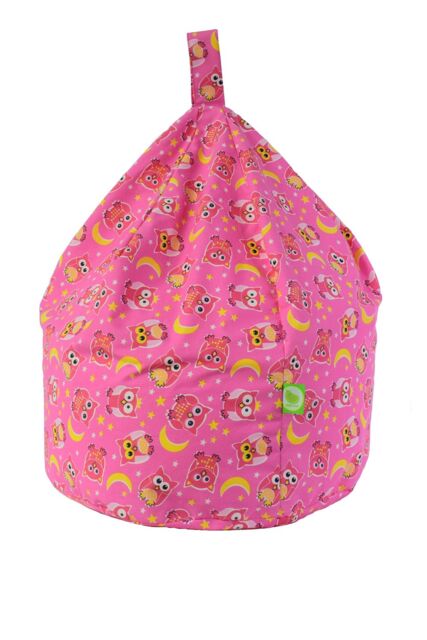 Bean Lazy Women's Cotton Pink Owl Bean Bag Child Size - Size: Small - image 1