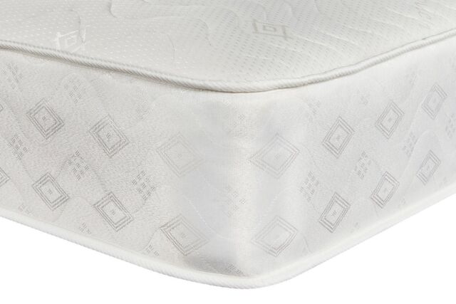 Sloomy Premium Hybrid 23 cm Deep Bonnell Sprung Memory Wavy Quilted Roll Mattress in White - Size: Super King - image 1