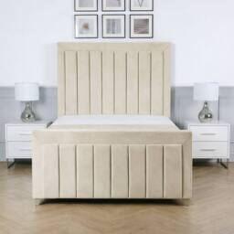 Living Comfort Bedz Elara Upholstered Gas Lift Storage Bed with 48 Inch Headboard in Cream - Size: Single - thumbnail 2