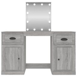 Berkfield Home Dressing Table with LED Grey Sonoma 130x50x132.5 cm - thumbnail 6
