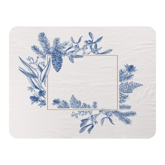 Benjamin Tate Design Christmas Holiday Frame With Pine Branches Blanket in Natural - Size: 120 cm x 150 cm - image 1