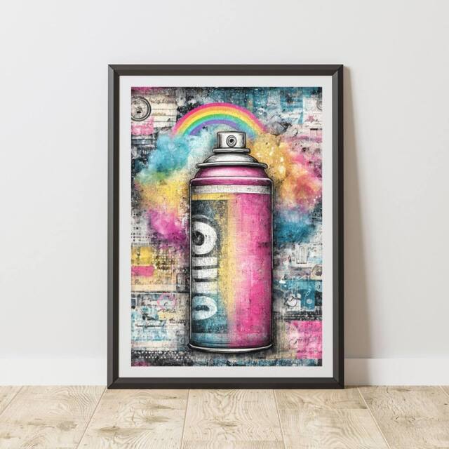 60 SECOND MAKEOVER Spray Paint Graffiti Print Urban Street Art Poster Junk Journal - Size: A4 - image 1