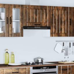 Berkfield Home Kitchen Wall Cabinet Lucca Smoked Oak Engineered Wood in Brown - thumbnail 4