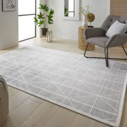 The Rug Shop UK Chequered Grey Modern Machine Made Easy to clean Area Rug - Size: 160 cm x 230 cm - thumbnail 4