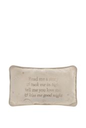 "Bambino by Juliana Rectangle Velvet Cushion ""Read Me A Story"" in Cream" - thumbnail 1
