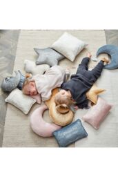 "Bambino by Juliana Rectangle Velvet Cushion ""Read Me A Story"" in Cream" - thumbnail 3