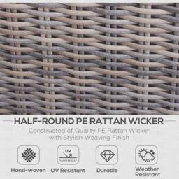 Wyld Haus Vapa Mixed Brown Faux Rattan 5 Piece Bistro Set with Glass Table - thumbnail 5