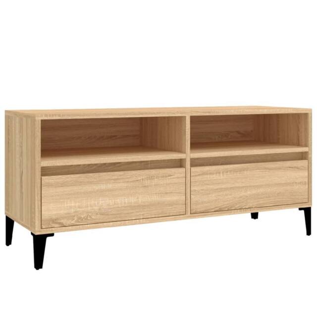 Berkfield Home TV Cabinet Sonoma Oak 100x34.5x44.5 cm Engineered Wood in Light Brown - image 1