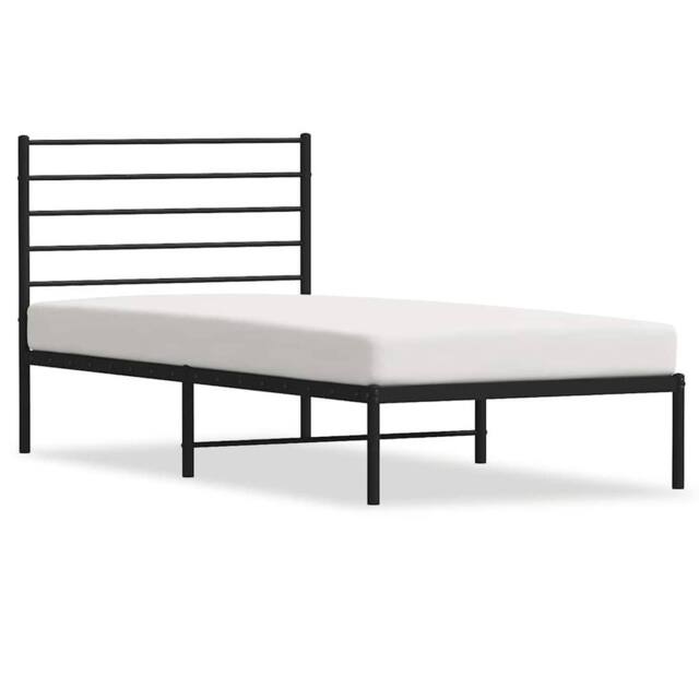 Berkfield Home Metal Bed Frame with Headboard Black 80x200 cm - image 1