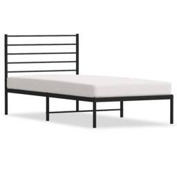 Berkfield Home Metal Bed Frame with Headboard Black 80x200 cm - thumbnail 1