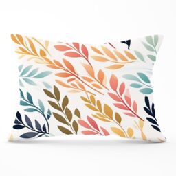 Warren Reed - Designer Colouful Sping Leaves Cushions in Orange - Size: 60 cm x 60 cm - thumbnail 1