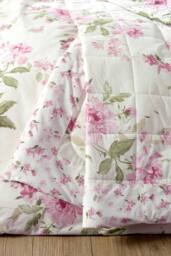 Catherine Lansfield 'Avebury Floral' Reversible Quilted Bedspread in Cream - thumbnail 2