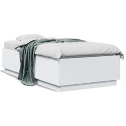Berkfield Home Durable Bed Frame with LED without Mattress White 75x190 cm Small - Size: Small Single - thumbnail 5