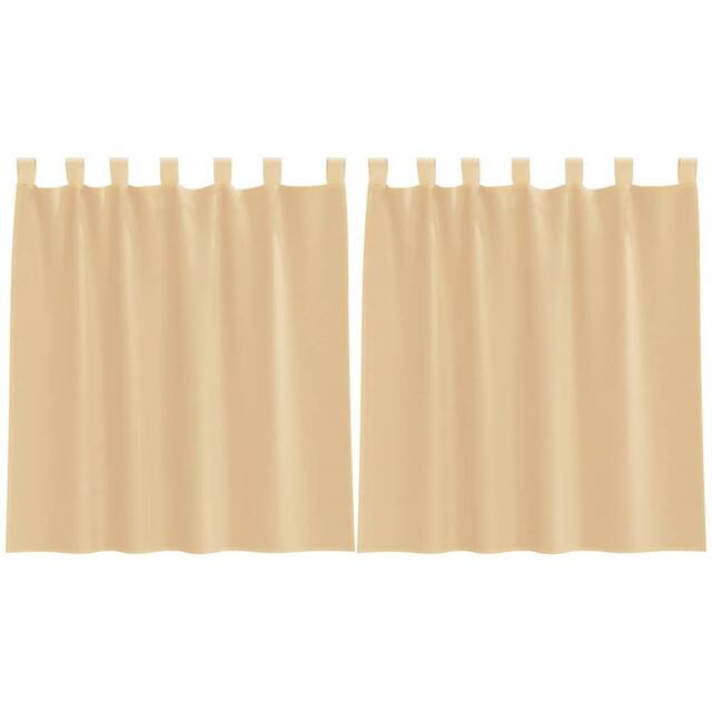 Berkfield Home Voile Curtains with Loops 2 pcs Sand 140x140 cm in Light Sand - image 1