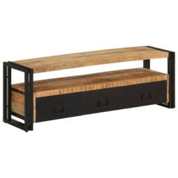 Berkfield Home TV Cabinet 120x30x40 cm Solid Wood Mango in Brown - Size: 120 x 30 x 40 cm - thumbnail 1