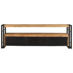 Berkfield Home TV Cabinet 120x30x40 cm Solid Wood Mango in Brown - Size: 120 x 30 x 40 cm - thumbnail 2
