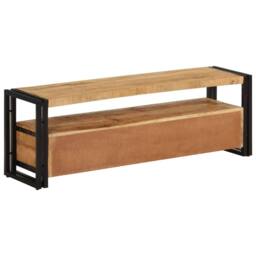 Berkfield Home TV Cabinet 120x30x40 cm Solid Wood Mango in Brown - Size: 120 x 30 x 40 cm - thumbnail 4