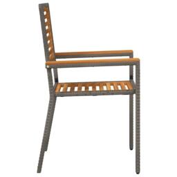 Berkfield Home Stacking Garden Chairs - 2 pcs in Grey Poly Rattan - thumbnail 6