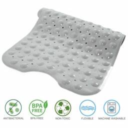 KORVIXA Extra Large Non-slip Bath Mat Grey - thumbnail 1